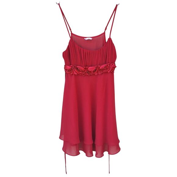 Flora Intimates Fairy Coquette Semi Sheer Rossete Pleats Ruffle Babydoll Dress M - Picture 1 of 5